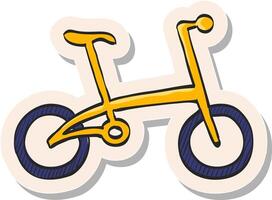 mano dibujado bicicleta icono en pegatina estilo vector ilustración