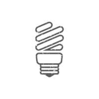 Light bulb icon in grunge texture vector illustration