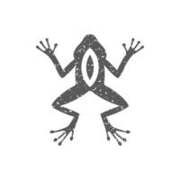 Lab frog icon in grunge texture vector illustration