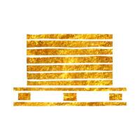 Hand drawn printing stack icon in doodle sketch  s in gold foil texture vector illustration