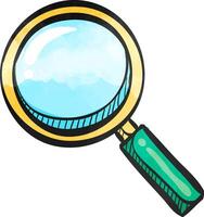 Magnifier icon in watercolor style. vector