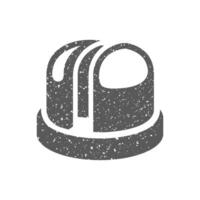 Earth telescope icon in grunge texture vector illustration