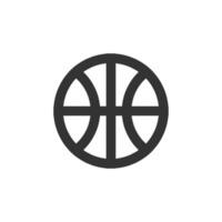 Basket ball icon in thick outline style. Black and white monochrome vector illustration.