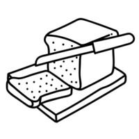 Bread slicing icon. Hand drawn vector illustration.