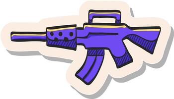 Hand drawn Vintage firearm icon in sticker style vector illustration