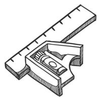 Ruler icon in sketch style vector