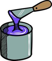 Paint bucket icon  style hand drawn color vector illustration