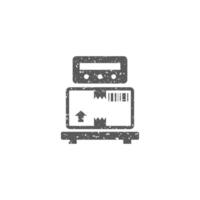 Logistic scale icon in grunge texture vector illustration