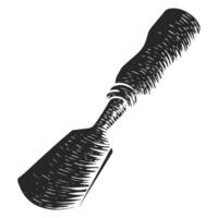 Hand drawn half round chisel in woodcut woodworking tool vector illustration