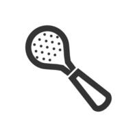 Spatula icon in thick outline style. Black and white monochrome vector illustration.