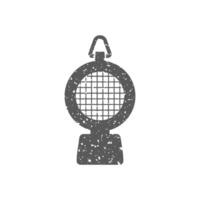 Hazard light icon in grunge texture vector illustration