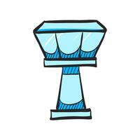 Airport tower icon in hand drawn color vector illustration