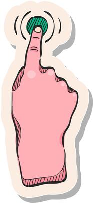 Hand drawn sticker style icon touchpad gesture