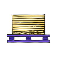 Printing stack icon in hand drawn color vector illustration