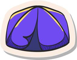 Hand drawn sticker style icon Camping tent vector