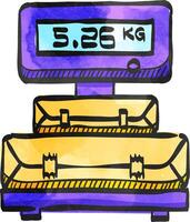 Logistic scale icon in watercolor style. vector