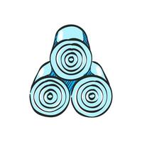 Printing paper roll icon in hand drawn color vector illustration