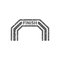 Finish line icon in grunge texture vector illustration