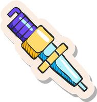 Hand drawn sticker style icon Spark plug vector