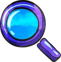 Magnifier icon in watercolor style. vector