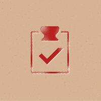 Checklist halftone style icon with grunge background vector illustration