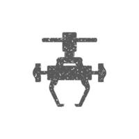 Bicycle tool icon in grunge texture vector illustration