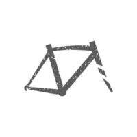 Bicycle frame icon in grunge texture vector illustration