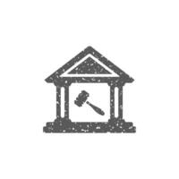 Auction house icon in grunge texture vector illustration