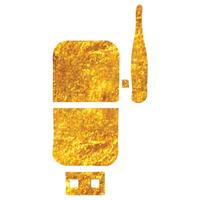 Hand drawn Wireless receiver icon in gold foil texture vector illustration