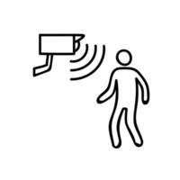 Motion sensor icon. Hand drawn vector illustration. Editable line stroke.