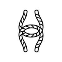 Rope knot icon. Hand drawn vector illustration. Editable line stroke.