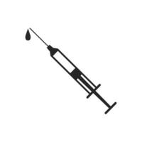 Syringe icon in black and white vector