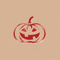 calabaza trama de semitonos estilo icono con grunge antecedentes vector ilustración