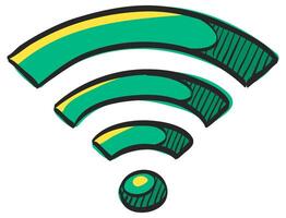 Wifi símbolo icono en mano dibujado color vector ilustración