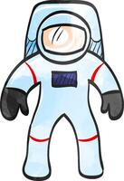 Astronaut icon in color drawing. Space exploration, protective gear, safety vector