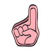 Foam glove icon in hand drawn color vector illustration