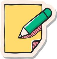 Hand drawn Document edit icon in sticker style vector illustration