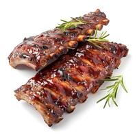 AI generated Barbecue ribs on white background isolated. High-resolution. AI Generative photo