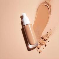 AI generated foundation makeup bottles mockup photo