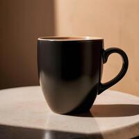 AI generated black coffee mug photo
