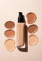 AI generated foundation makeup bottles mockup photo