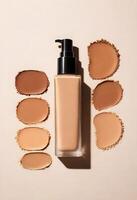 AI generated foundation makeup bottles mockup photo