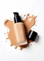 AI generated foundation makeup bottles mockup photo