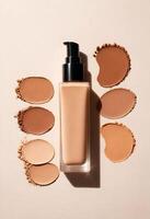 AI generated foundation makeup bottles mockup photo