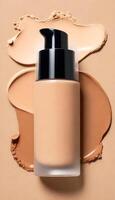 AI generated foundation makeup bottles mockup photo