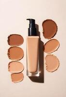 AI generated foundation makeup bottles mockup photo