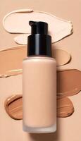 AI generated foundation makeup bottles mockup photo