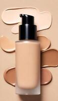 AI generated foundation makeup bottles mockup photo