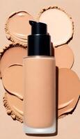 AI generated foundation makeup bottles mockup photo