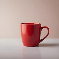 AI generated red coffee and tea mug photo